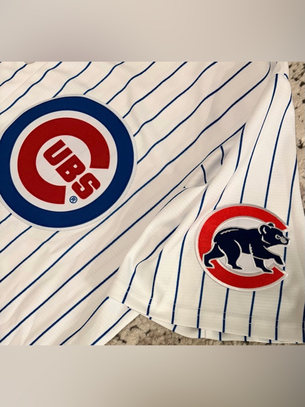 Nike Authentic Chicago Cubs MLB Baseball Pinstripe with Patch Jersey Men’s Sz XL - Picture 5 of 7